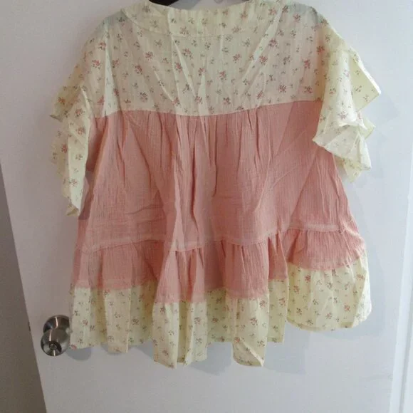 Boho Embroidered POL V-Neck Top NEW - Picture 9 of 10